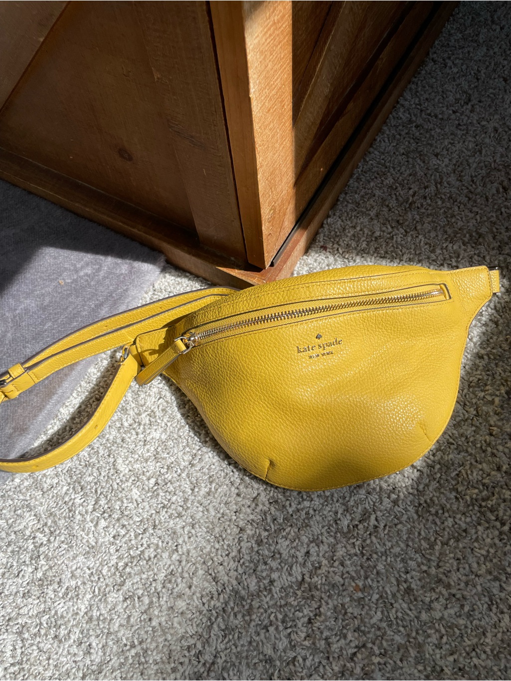 Kate Spade Jackson Belt Bag Fanny Pack Yellow Pebble Leather